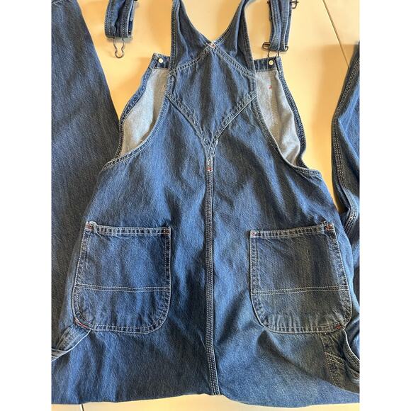 Skyline Wears Men's Size 32x32 Blue Denim Bib Overalls Dark Wash Wide Leg Fashio - Picture 3 of 16